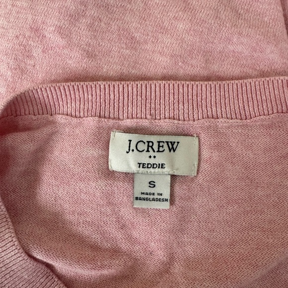 J Crew 💯 cotton pink Teddie sweater SM 16 in pit pit crew neck - Picture 3 of 8